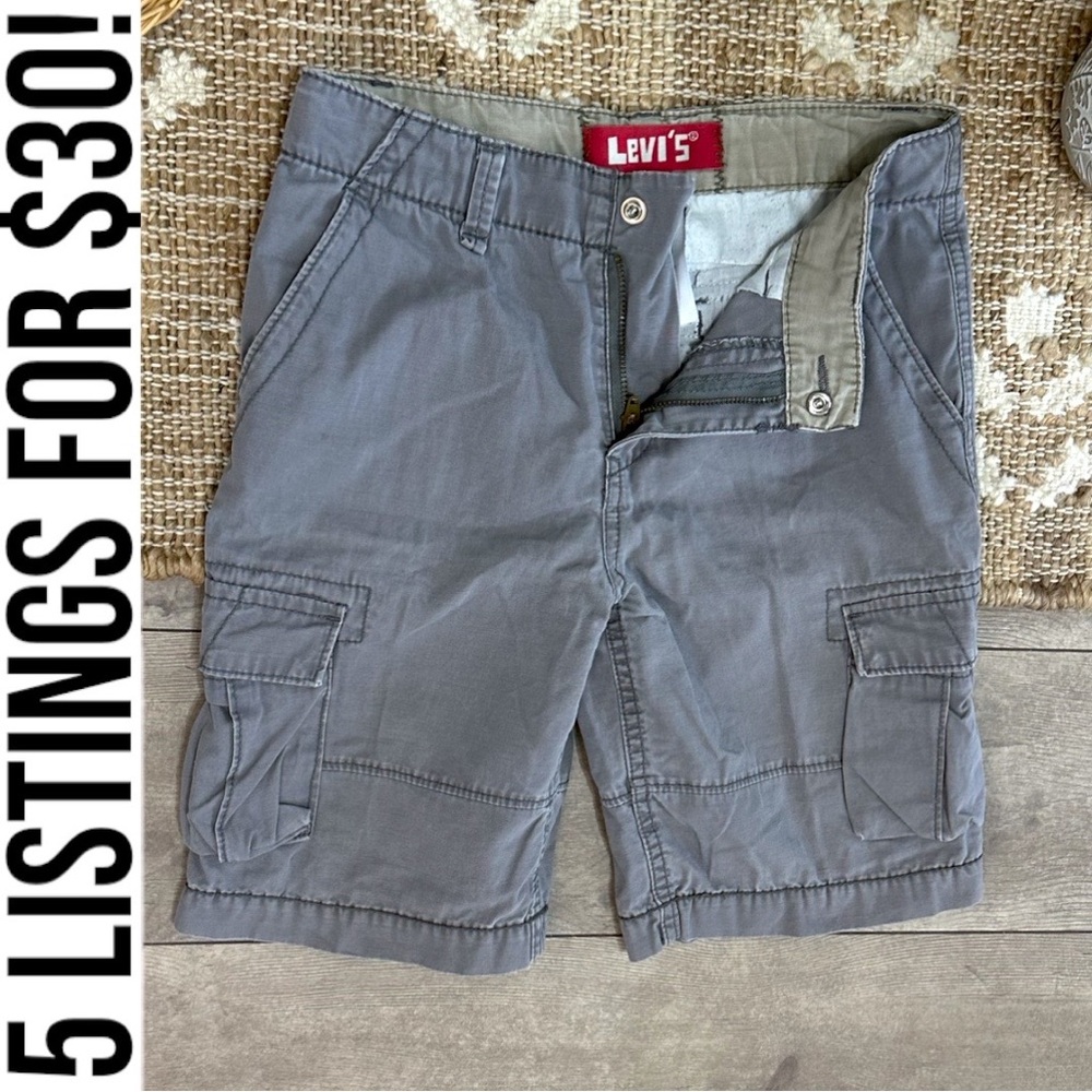 Levi's Youth Boys Gray Cargo Shorts Size 7 Multi Pockets